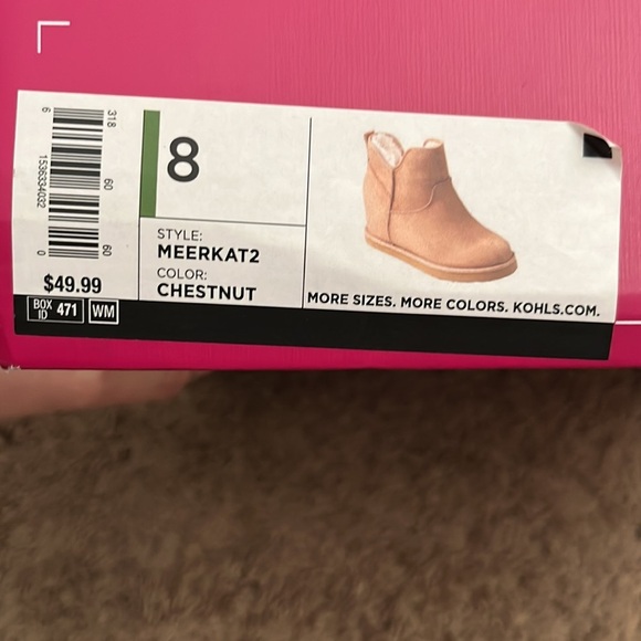 SO brown wedge fur lined slip on ankle boots - Picture 3 of 3